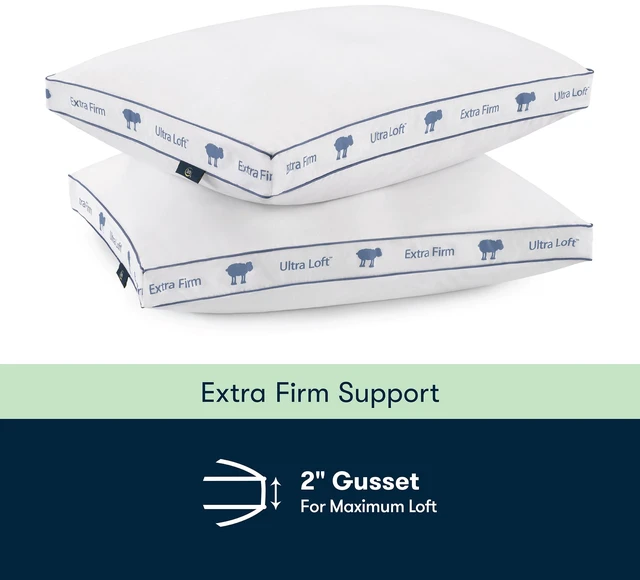 Alt view image 3 of 6 - Sertapedic Ultra Loft Standard/Queen Bed Pillow, Extra Firm Support