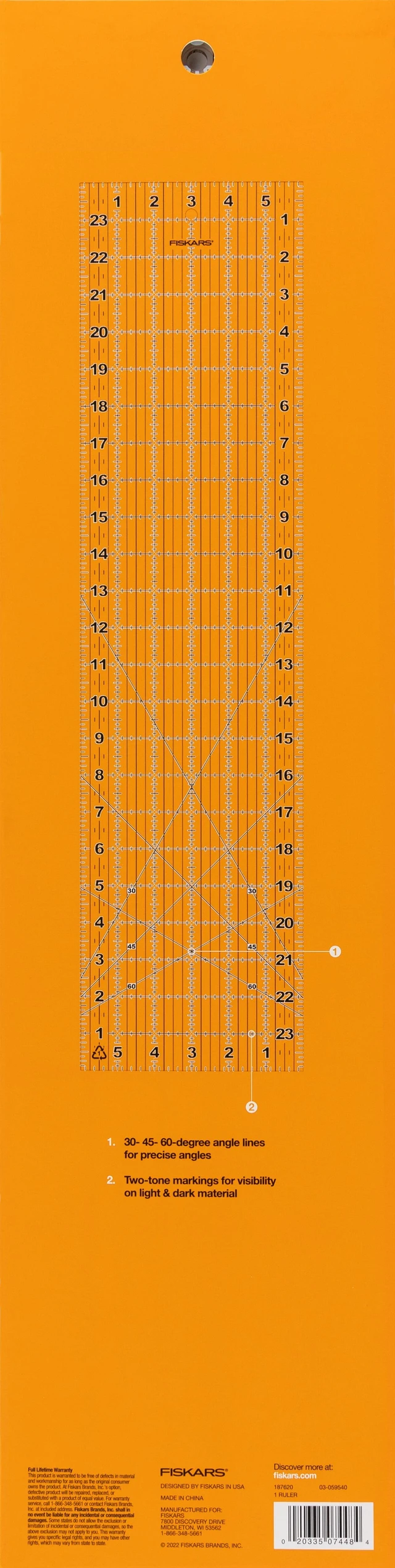 Alt view image 5 of 6 - Fiskars 6in x 24in Clear Sewing Ruler, Single Piece