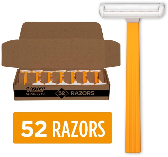 Main image of BIC Classic Sensitive Men's Disposable Razor, 1 Blade, 52 Pack