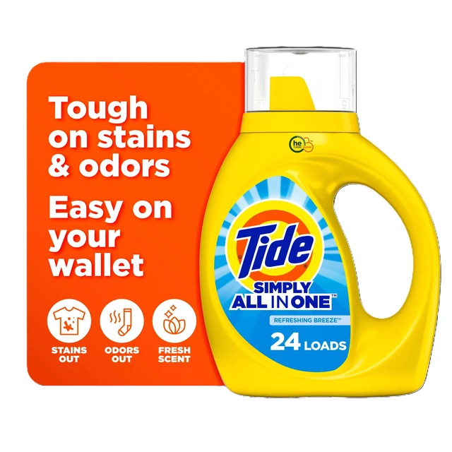 Alt view image 5 of 6 - Tide Simply Liquid Laundry Detergent, 6 Pack, 24 Loads, 32 Fl Oz, Refreshing Breeze