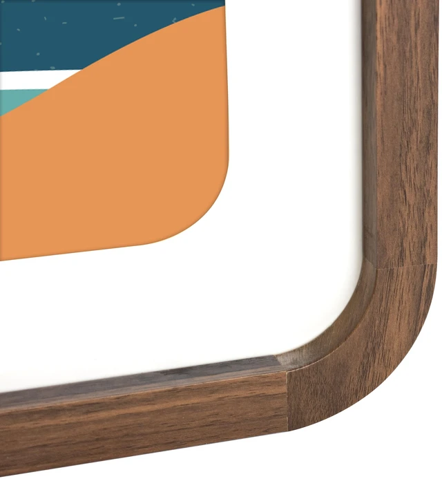 Alt view image 3 of 6 - Mainstays Rounded Corner Poster Frame 22 x 28, Fits 18 x 24 with Mat, Walnut Woodgrain
