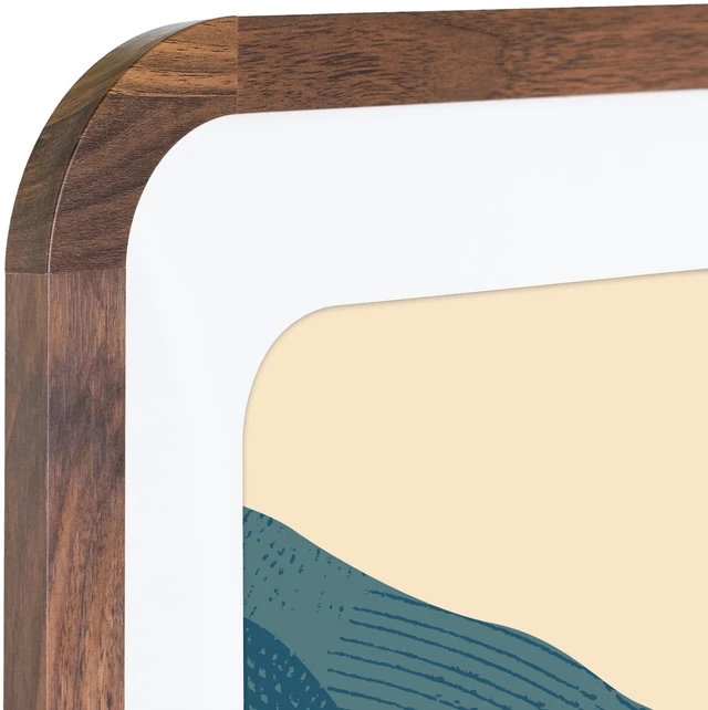Alt view image 2 of 6 - Mainstays Rounded Corner Poster Frame 22 x 28, Fits 18 x 24 with Mat, Walnut Woodgrain