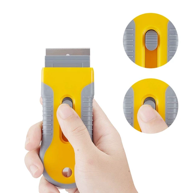 Alt view image 3 of 7 - Wegaz Retractable Razor Blade Scraper Tool with 15 Extra Blades, Scraper for Removing Labels, Stickers, Decals, Paint from Glass and Stovetop
