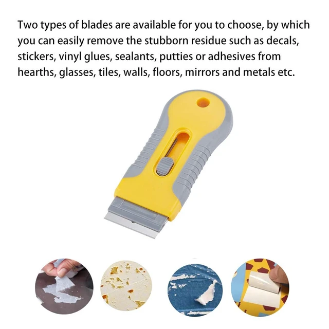 Alt view image 6 of 7 - Wegaz Retractable Razor Blade Scraper Tool with 15 Extra Blades, Scraper for Removing Labels, Stickers, Decals, Paint from Glass and Stovetop