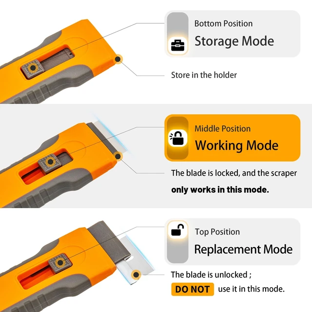 Alt view image 6 of 6 - Razor Blade Scraper Tool with 15pcs Extra Blades, Cleaning Scraper for Glass Top Stove, Oven Door, Cooktop, Paint Removal from Glass