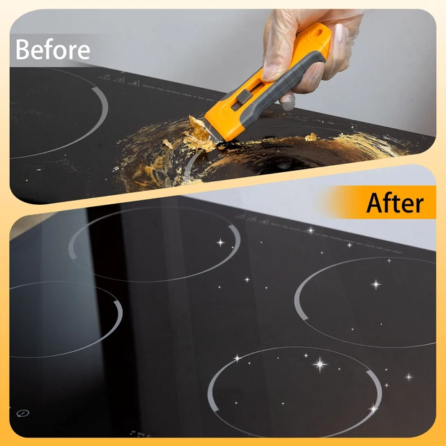 Alt view image 5 of 6 - Razor Blade Scraper Tool with 15pcs Extra Blades, Cleaning Scraper for Glass Top Stove, Oven Door, Cooktop, Paint Removal from Glass