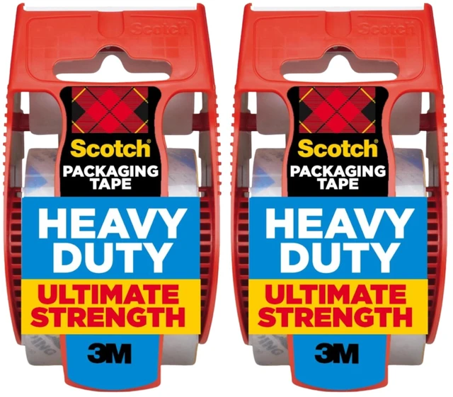 Main image of Scotch Heavy Duty Shipping Packing Tape, Clear, 1.88in x 22.2yd, 2 Roll Dispensers