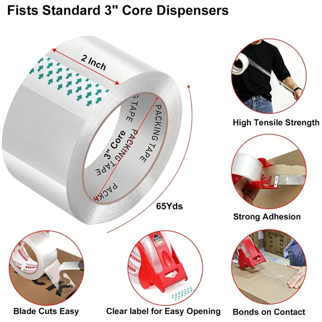 Alt view image 6 of 6 - Heavy Duty Clear Packing Tape Refills
