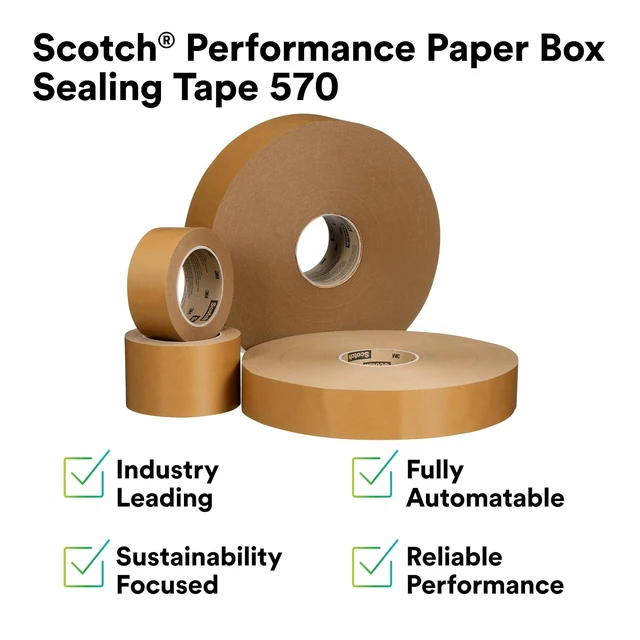 Alt view image 3 of 7 - 3M Scotch Performance Paper Box Sealing Tape 570, 1.9in x 55yd, 1 Roll