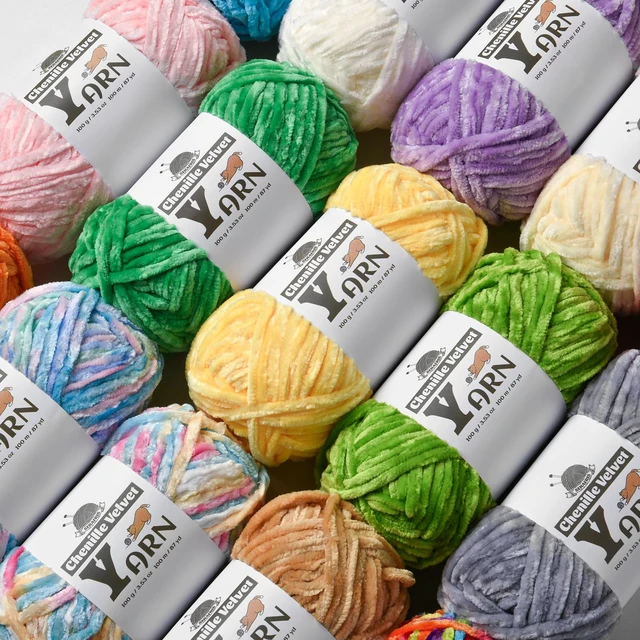 Alt view image 2 of 6 - Chenille Crochet Rainbow Yarn, 1 Pack