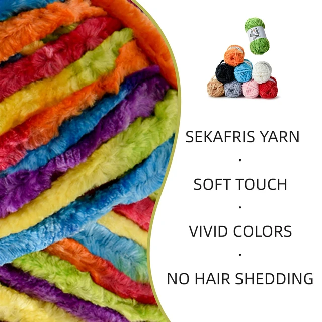 Alt view image 5 of 6 - Chenille Crochet Rainbow Yarn, 1 Pack