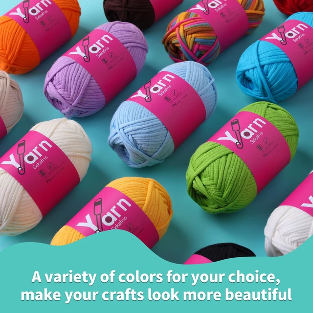 Alt view image 5 of 6 - Cotton Yarn #4 Mixed Colors for Beginner Crocheting