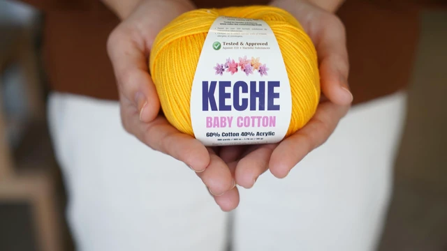 Alt view image 4 of 6 - Keche Baby Cotton 60% Cotton 40% Acrylic Soft Yarn for Crochet Knitting Amigurumi, 1 Skein 1.76oz (50g) / 180yds (165m) - Cappuccino