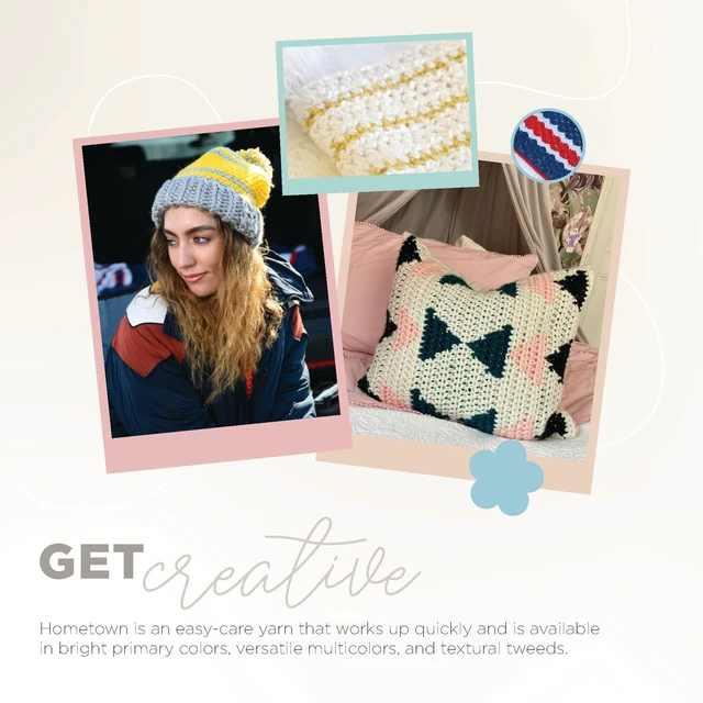Alt view image 6 of 6 - Lion Brand Hometown Yarn, Super-Bulky, 1 Pack, Aspen Tweed for Knitting, Crocheting and Crafting
