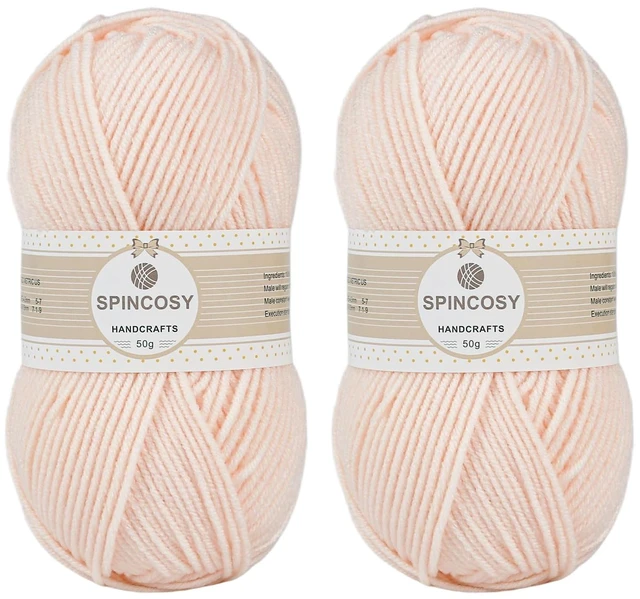 Main image of 2 Pcs 4ply Acrylic Yarn 280Yards Assorted Colors for Crochet & Hand Knitting (Skin Color)