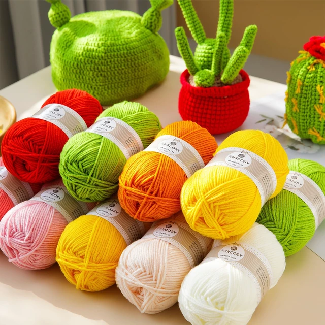 Alt view image 5 of 7 - 2 Pcs 4ply Acrylic Yarn 280Yards Assorted Colors for Crochet & Hand Knitting (Skin Color)
