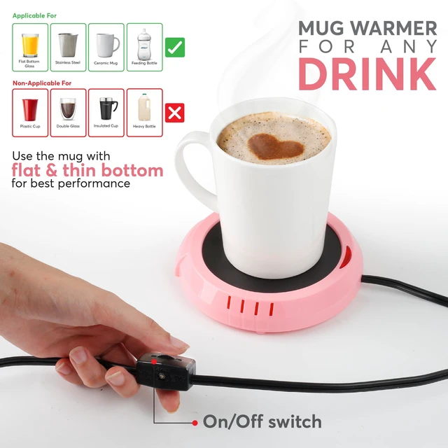 Alt view image 4 of 7 - Pink Large Candle Warmer Plate, 1 Pack, Coffee Mug Tea Warmer for Home and Office