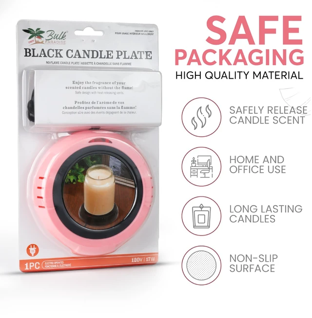 Alt view image 5 of 7 - Pink Large Candle Warmer Plate, 1 Pack, Coffee Mug Tea Warmer for Home and Office