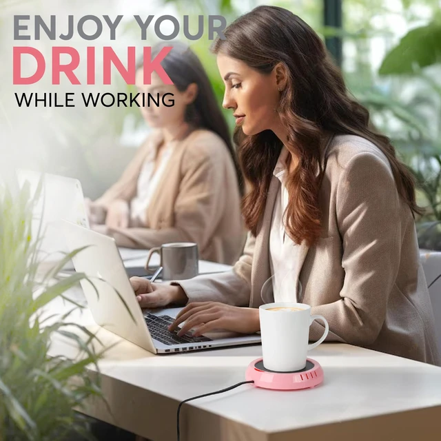 Alt view image 3 of 7 - Pink Large Candle Warmer Plate, 1 Pack, Coffee Mug Tea Warmer for Home and Office