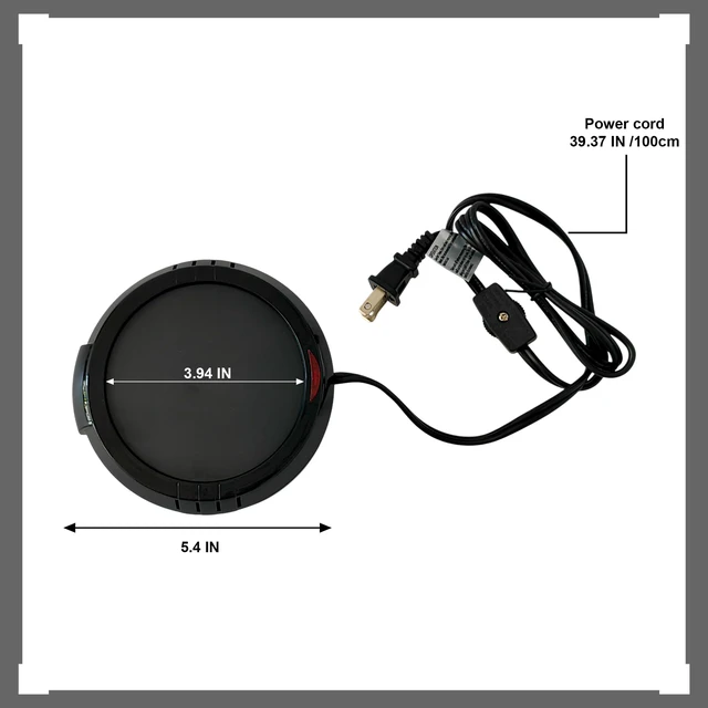 Alt view image 5 of 7 - Hosley Large 5.4-Inch Electric Candle Warmer Black for Aromatherapy Home Office Dorm Hotel Room without Open Flame