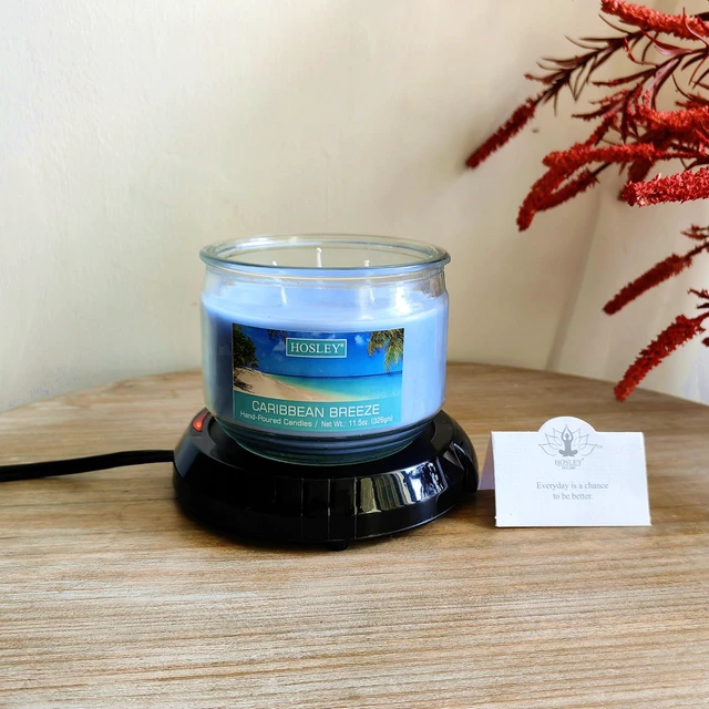 Alt view image 3 of 7 - Hosley Large 5.4-Inch Electric Candle Warmer Black for Aromatherapy Home Office Dorm Hotel Room without Open Flame