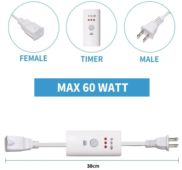 Alt view image 5 of 7 - HNB Auto Off Timer 30cm (12inch) for Indoor Small Appliances, Electric Wax Melt Warmer, Oil Warmer, Fragrance Lamp Burner