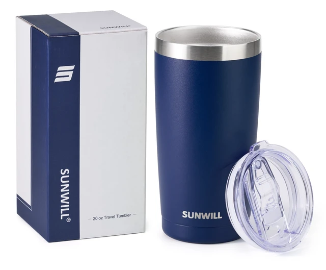 Alt view image 5 of 6 - SUNWILL 20oz Travel Coffee Tumbler, Insulated Stainless Steel Mug with Lid, Powder Coated Navy for Outdoor