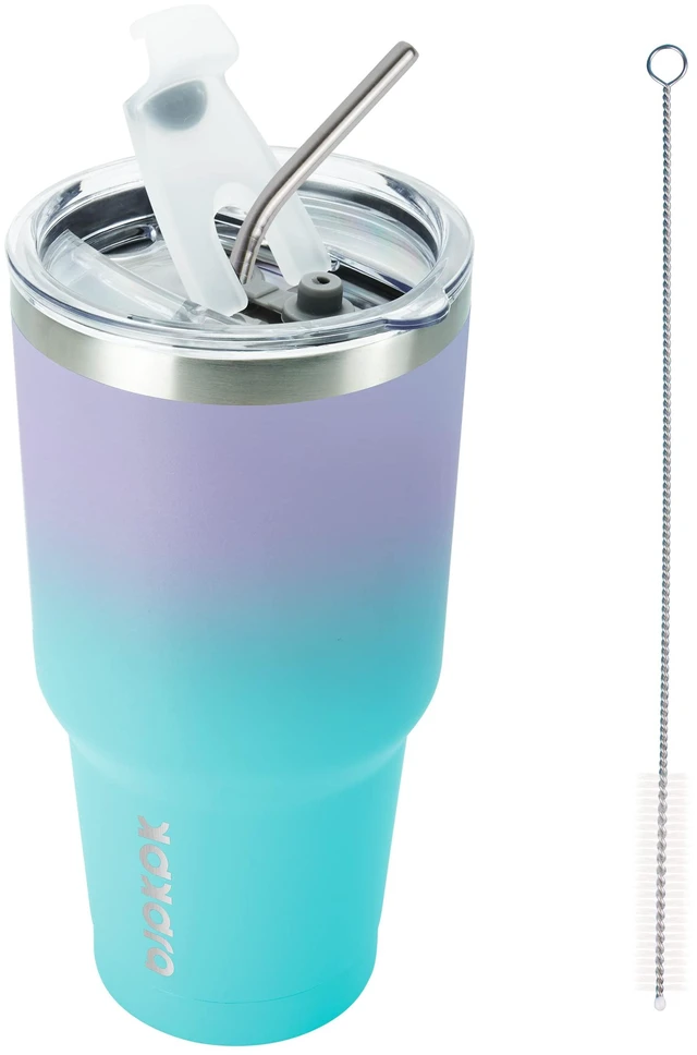 Main image of BJPKPK 30 oz Tumbler with Lid and Straw, Insulated Stainless Steel Cup