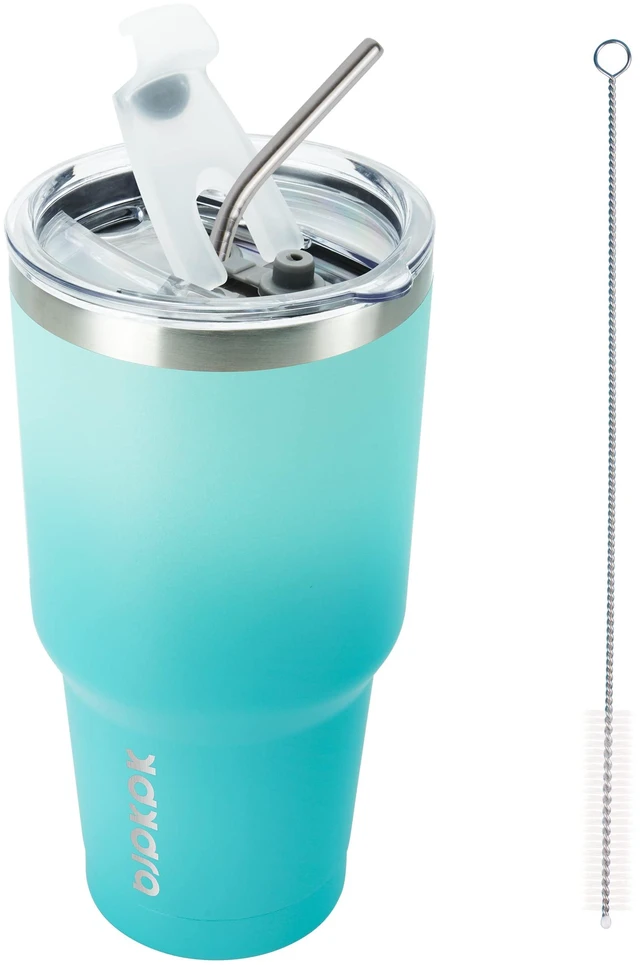 Main image of BJPKPK 30 oz Insulated Stainless Steel Tumbler with Lid and Straw