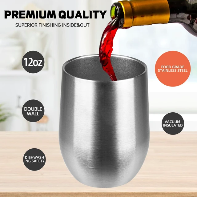 Alt view image 2 of 6 - StarSpeed 12oz Insulated Wine Tumbler with Lid, Silver