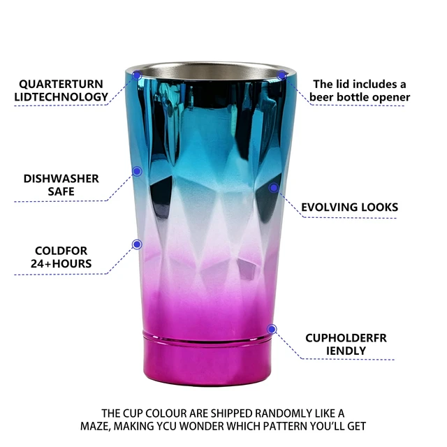 Alt view image 6 of 7 - 20-OZ Gradient Color Plating Water Bottle, Insulated Stainless Steel Tumbler