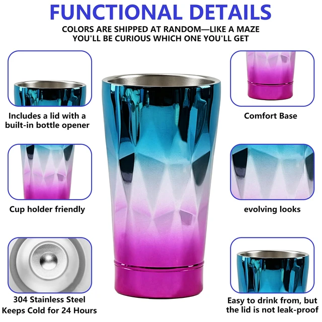 Alt view image 3 of 7 - 20-OZ Gradient Color Plating Water Bottle, Insulated Stainless Steel Tumbler