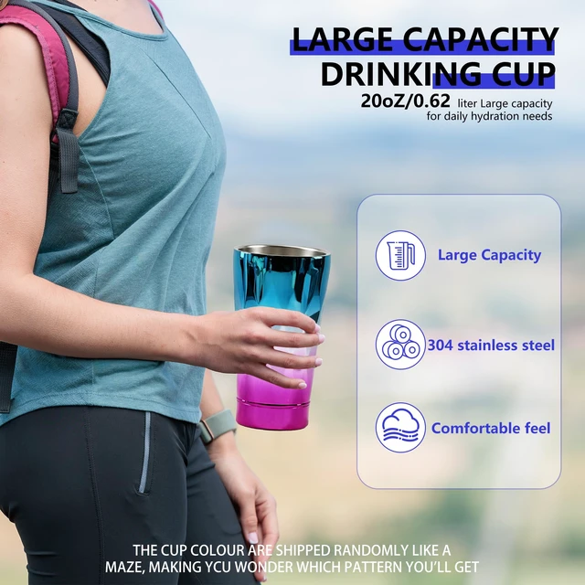 Alt view image 7 of 7 - 20-OZ Gradient Color Plating Water Bottle, Insulated Stainless Steel Tumbler