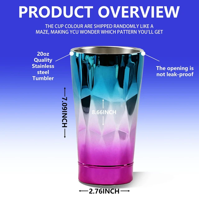 Alt view image 4 of 7 - 20-OZ Gradient Color Plating Water Bottle, Insulated Stainless Steel Tumbler