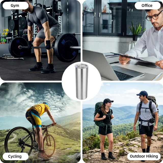 Alt view image 5 of 6 - HASLE OUTFITTERS 20oz Skinny Tumbler, Stainless Steel Insulated with Lid, Double Wall Travel Mug, Powder Coated