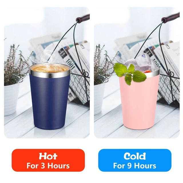 Alt view image 5 of 6 - VEGOND 12oz Stainless Steel Vacuum Insulated Double Wall Travel Tumbler with Lid and Straw, Navy Blue, 1 Pack