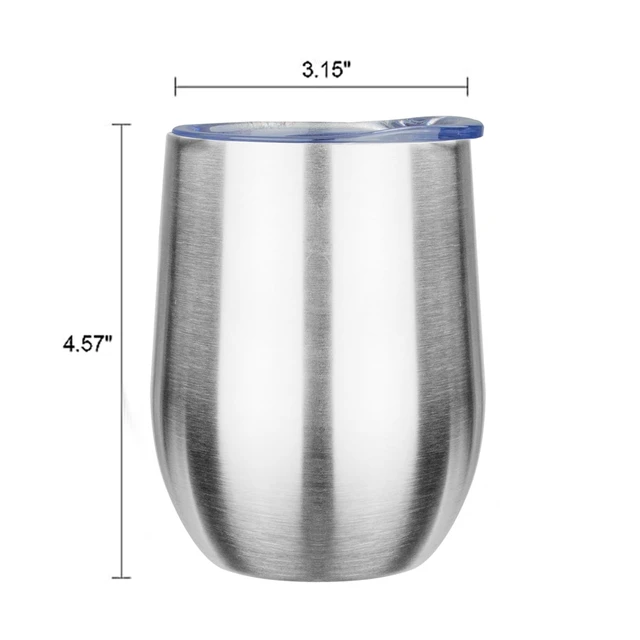 Alt view image 4 of 6 - MEZMUT 12oz Insulated Wine Tumbler with Lid, Silver, 1 Count