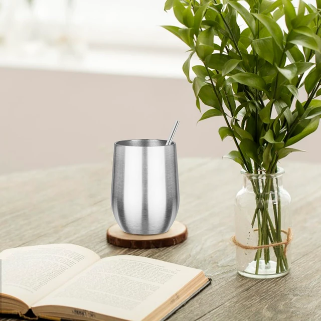 Alt view image 5 of 6 - MEZMUT 12oz Insulated Wine Tumbler with Lid, Silver, 1 Count