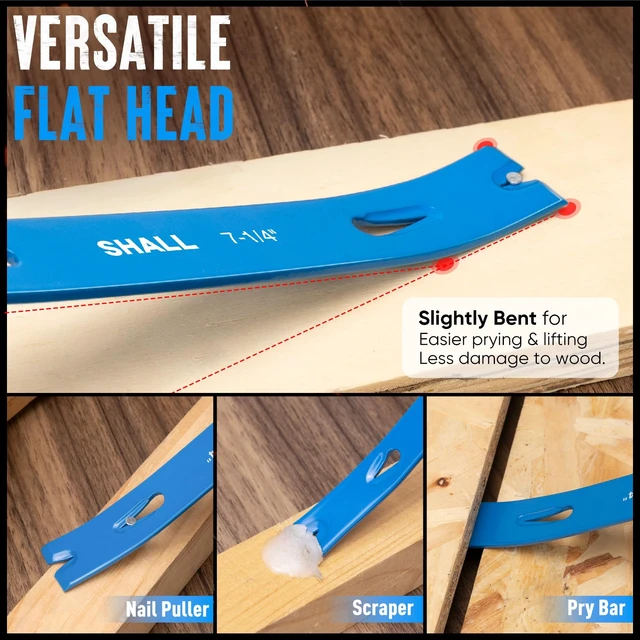 Alt view image 3 of 7 - SHALL 3-Piece Mini Flat Pry Bar Set, 5-1/4", 7-1/4", 9-1/4"