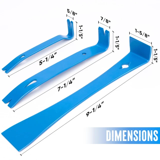 Alt view image 5 of 7 - SHALL 3-Piece Mini Flat Pry Bar Set, 5-1/4", 7-1/4", 9-1/4"