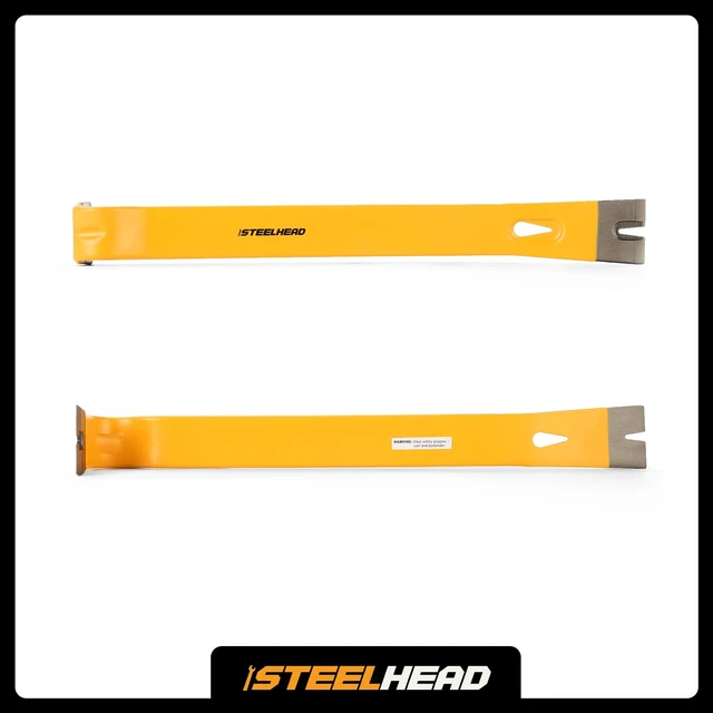 Alt view image 6 of 7 - STEELHEAD SH-PB-B1-15-1 15" Heavy-Duty Flat Pry Bar with Integrated Nail Puller, Forged Heat-Treated Carbon Steel, Rust & Corrosion Resistant Enamel Finish