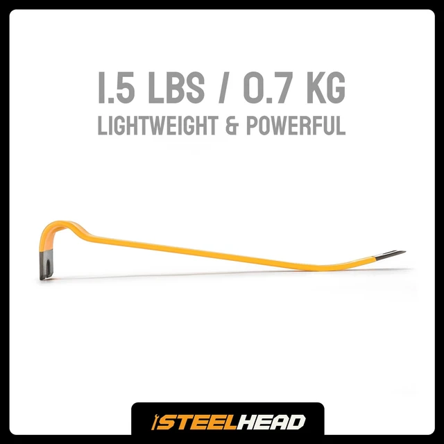 Alt view image 7 of 7 - STEELHEAD SH-PB-B1-15-1 15" Heavy-Duty Flat Pry Bar with Integrated Nail Puller, Forged Heat-Treated Carbon Steel, Rust & Corrosion Resistant Enamel Finish