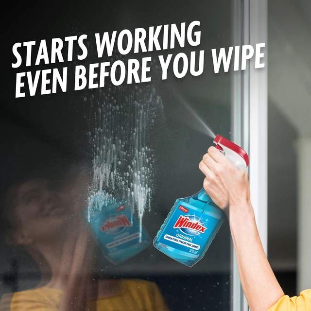 Alt view image 4 of 5 - Windex Original Blue Glass Window and Mirror Cleaner Spray Bottle, 32fl oz
