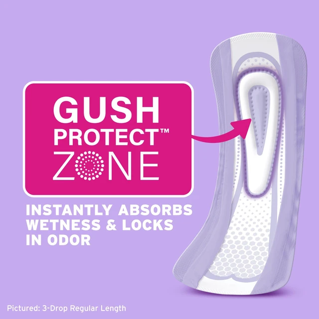 Alt view image 4 of 6 - Poise Ultra Thin Incontinence Pads, 4-Drop, 18 Count