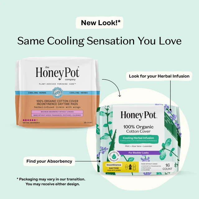 Alt view image 2 of 6 - The Honey Pot Company Cooling Daytime Incontinence Pads for Women