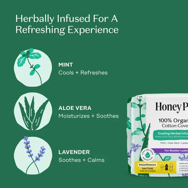 Alt view image 3 of 6 - The Honey Pot Company Cooling Daytime Incontinence Pads for Women