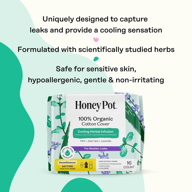 Alt view image 5 of 6 - The Honey Pot Company Cooling Daytime Incontinence Pads for Women
