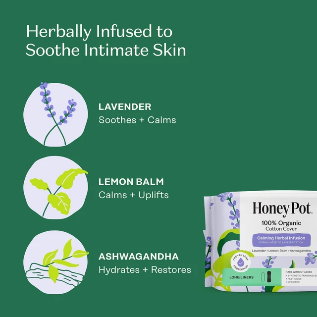 Alt view image 4 of 6 - The Honey Pot Company Calming Long Panty Liners for Women