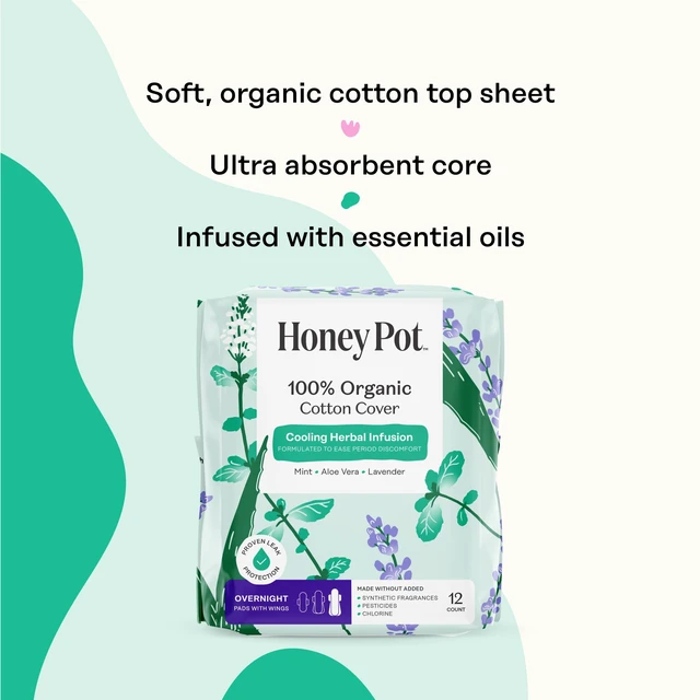 Alt view image 5 of 6 - The Honey Pot Company Cooling Herbal Overnight Pads for Women