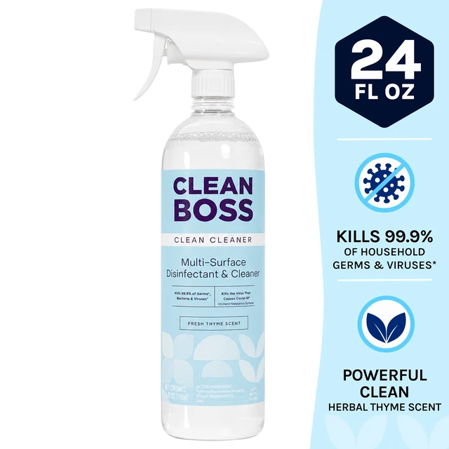Alt view image 2 of 5 - CleanBoss Multi-Surface Botanical Disinfectant, Fresh Thyme, 24fl oz
